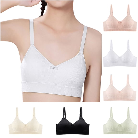 ATOGUTA Sports Bra Girls Size 14-18 Breathable Sports Bra Wire Free Push up Running A-Cup Bra White