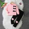 thumbnail image 1 of ATOGUTA Spring Fall Outfits for Boys Girls Size 4T-9 Long Sleeve Sweatshirt and Sweatpants Spring Fall Outfit Pink, 1 of 5