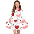 thumbnail image 1 of ATOGUTA Stretchy Dresses Girls Valentines Long Sleeve T-Shirt Dresses Kids Spring A-Line Twirly Skater Dresses Size 4T-14, Beige, 1 of 6
