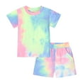 thumbnail image 1 of ATOGUTA Summer Outfits for Toddler Girl Boy Summer Tie-dye Short Sleeve Shorts Casual Homewear Suit, Sizes 9M-8, 1 of 5