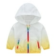 thumbnail image 1 of ATOGUTA Sun Protection Kids Jacket 6-12 Gradient Long Sleeve Zipper Hooded Cooling Shirt Yellow, 1 of 3