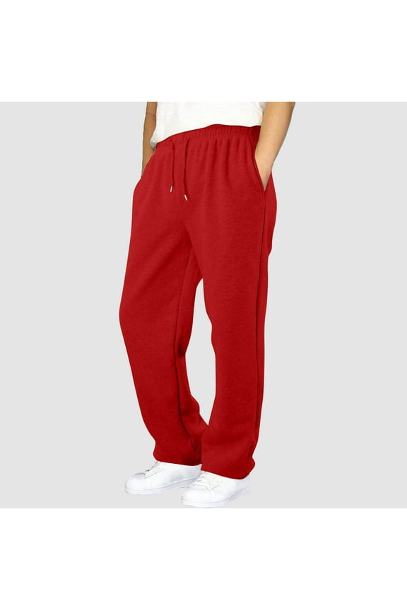 Sweat Pants for Boys Size 4T-15 Elastic Waist Fleece Athletic Joggers for Running Sports Outdoor School Uniform Red