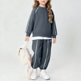 thumbnail image 1 of ATOGUTA Sweat Sets for Girl Fleece Pullover Sweatshirt and Sweatpant Sweatsuit Sets with Pockets Size 4T-16, Dark Gray, 1 of 6