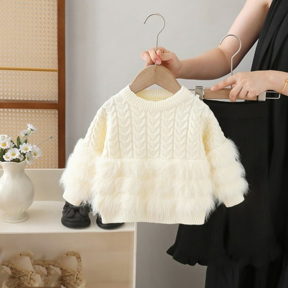 ATOGUTA Sweater and Pants Set for Women Long Sleeve Button Knit Pullover Sweater Top and Wide Leg Pants Sweatsuit Size 1T-8, White