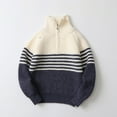 thumbnail image 1 of ATOGUTA Sweaters For Boys Quarter Zip Sweater Kids Long Sleeve Knit Pullover Sweaters Tops Size 5T-14, Dark Blue, 1 of 6