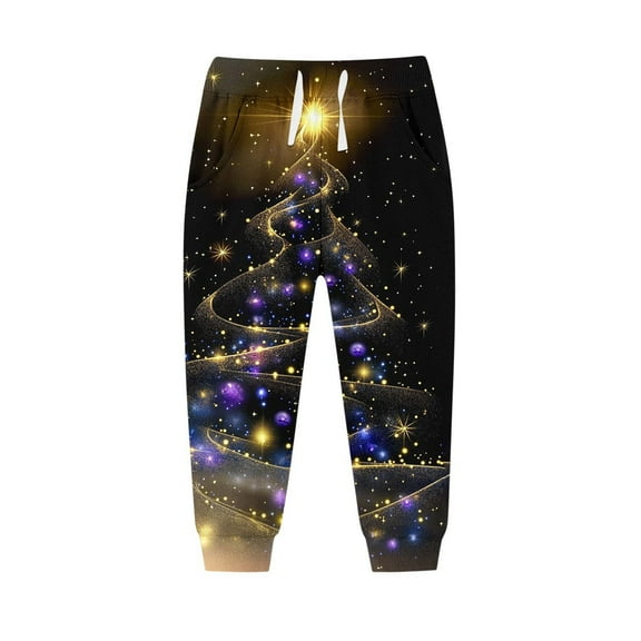 ATOGUTA Sweatpants Boys Athletic Christmas Printed Fleece Jogger Track Pants for Girls Size 2T-13, Multicolor