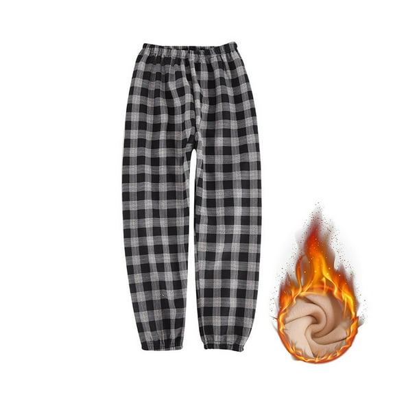 ATOGUTA Sweatpants for Boys Girls Size 1T-16 Plaid Comfy Elastic Waist Trousers Fall Winter Warm Pants Black