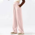 thumbnail image 1 of ATOGUTA Sweatpants for Girls Casual High Waist Wide Leg Pants Kids Pink, Size 3T-14, 1 of 5
