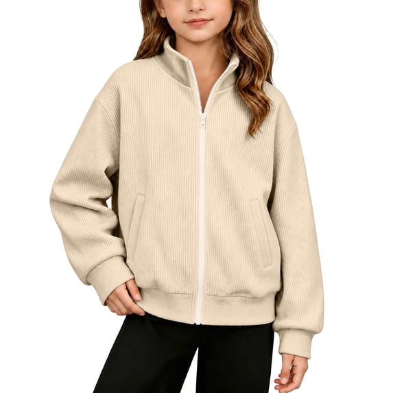 ATOGUTA Sweatshirt Boys Full Zip Up Long Sleeve Warm Uniform Sweatshirt Fall Winter Fashion Jacket With Pocket Size 4T-15