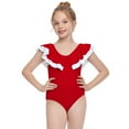 thumbnail image 1 of ATOGUTA Swim Suits Girls Ruffles One-Piece Swimsuit Bathing Beach Swimwear Red, Sizes 2T-12, 1 of 5