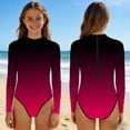 thumbnail image 1 of ATOGUTA Swim Suits for Girls Long Sleeve Rash Guard Bathing Suit Beach Swimwear Swimming Set Size 2T-13, Hot Pink, 1 of 7