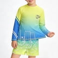 thumbnail image 1 of ATOGUTA Swimsuit for Boys Rash Guard Swimsuit Long Sleeve Bathing Suit Sun Protection Swim Suits Size 1T-10, Yellow, 1 of 6