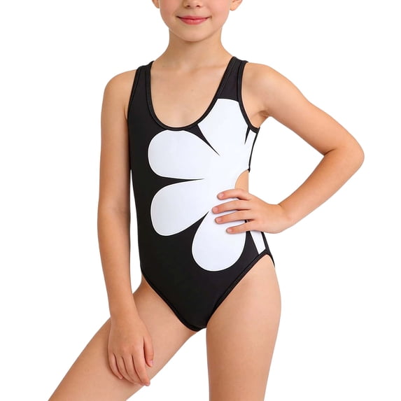 ATOGUTA Swimsuit for Girls One-Piece Bathing Suits Kids Sport Summer Beach Swimwear Size 3T-13, Black