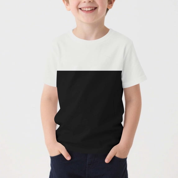 ATOGUTA T Shirts Boys Short Sleeve Crew Neck Summer Trendy T-Shirts Clothes for Teen Boys Black, Size 2T-13