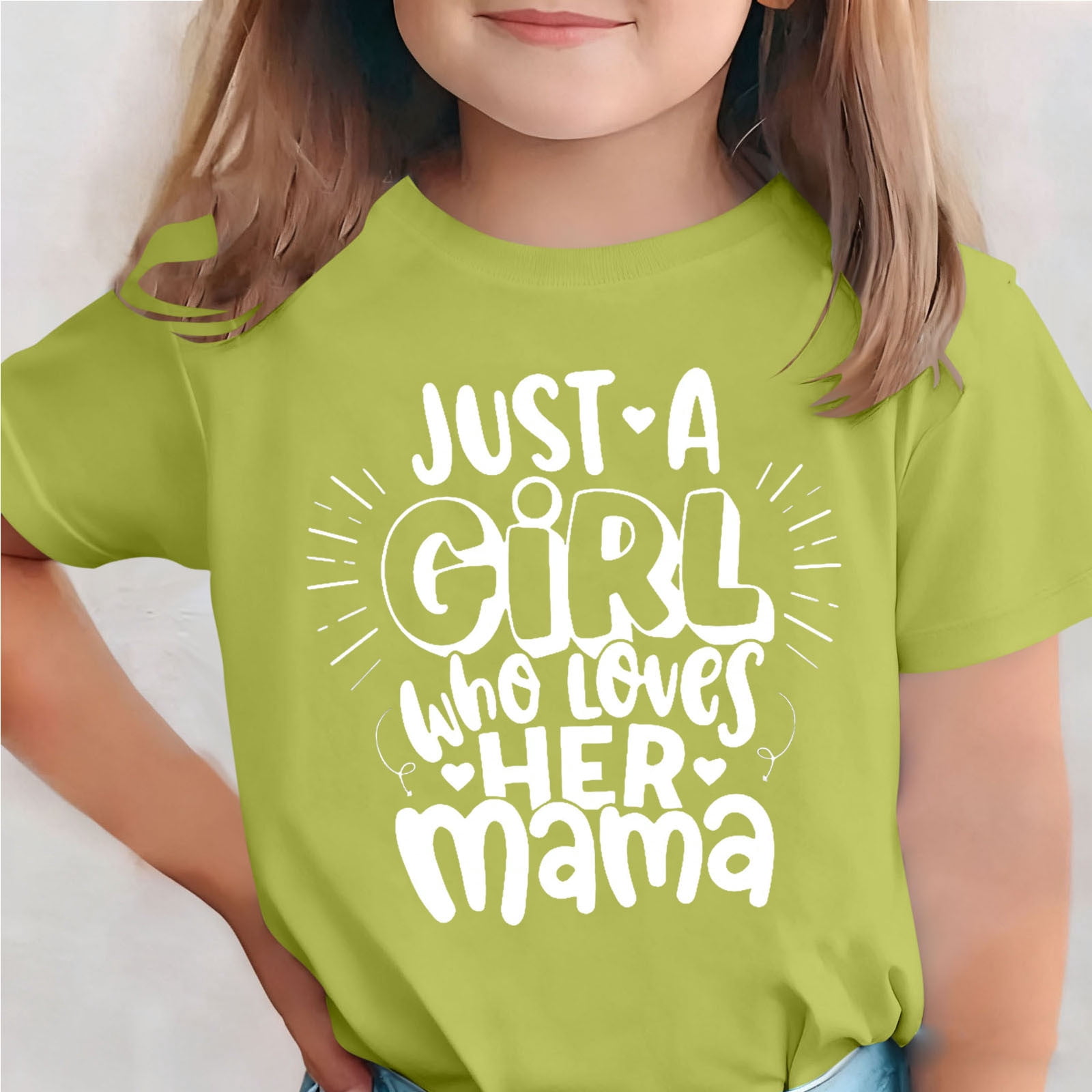 ATOGUTA T-Shirts for Girls Kids Happy Mother’s Day T-Shirt with I Love ...