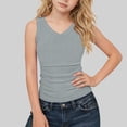 thumbnail image 1 of ATOGUTA Tank Tops for Girls Kids Summer Sleeveless Workout Running Sports Shirts Gray, Size 5T-15, 1 of 7