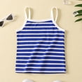 thumbnail image 1 of ATOGUTA Tank Tops for Teen Girls Summer Drawstring Waist Stripe Short Top Blue, Sizes 4T-7, 1 of 3