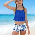 thumbnail image 1 of ATOGUTA Tankini Swimsuits for Girls Summer Ruffle Swimwear Two Piece Boyshort Tankini Kids Swimsuit Size 6-15, Multicolor, 1 of 6