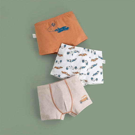ATOGUTA Teen Boy Underwear 2T-9 Cotton Tagless Brief 3 Pack Breathable Underwear for Little Kid Boys