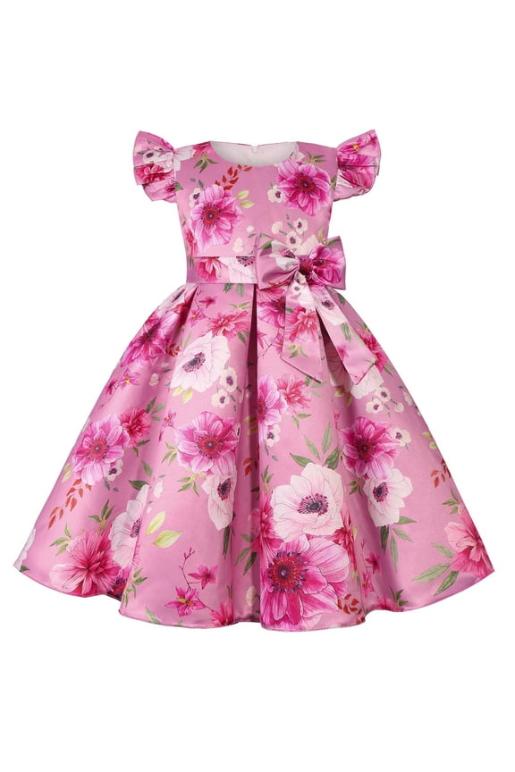 Teen Girl Dress Easter Christmas Wedding Pageant Party Formal Dresses Hot Pink, Size 2T-8