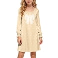 thumbnail image 1 of ATOGUTA Teen Girl Dress Long Sleeve Crewneck A-Line Fall Casual T-Shirt Dresses Yellow, Size 5T-15, 1 of 7