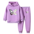 thumbnail image 1 of ATOGUTA Teen Girls Clothes Size 2T-11 Graphic Hoodie and Jogger Pants 2-Piece Outfit Set Purple, 1 of 4