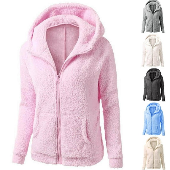 ATOGUTA Teen Girls Fleece Jackets Size 5T-14 Teen Long Sleeve Zip Up Hoodies Kids Fall Casual Jacket with Pockets Pink