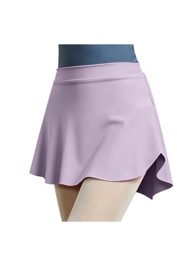Teen Girls Skirts Casual Mini Flare Pleated Stretch Waist Skater Dance Party School Uniform Skirts Size 2T-15, Purple