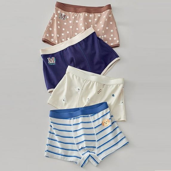 ATOGUTA Teen Underwear Boys 4T-16 Cotton Tagless Brief 4 Pack Breathable Underwear for Little Kid Boys