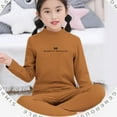 thumbnail image 1 of ATOGUTA Thermal Underwear for Kids Thermal Set Fleece Lined Base Layer Boys Long Johns Winter Clothes for Girls Size 2T-14, Coffee, 1 of 4