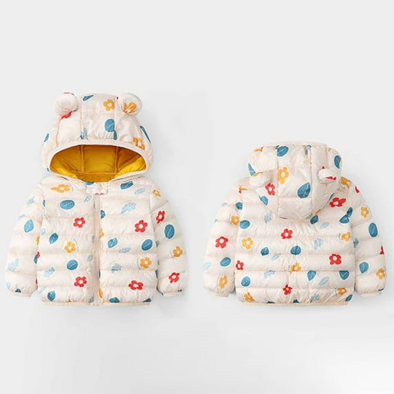 ATOGUTA Toddler Boy Coat Hooded Puffer Jackets Coats Light Weight Padded Outerwear Beige, Size 1T-6