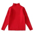 thumbnail image 1 of ATOGUTA Toddler Boy Girl Sweaters Kids Long Sleeve Turtleneck Pullover Jumper Tops Red, Size 3T-11, 1 of 3