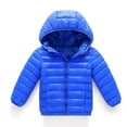 thumbnail image 1 of ATOGUTA Toddler Boy Winter Coat Zip Hoodie Keep Warm Winter Jacket Down Clothing Blue, Size 2T-8, 1 of 4