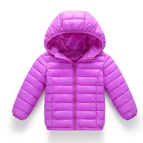 ATOGUTA Toddler Boy Winter Jacket Zip Hoodie Keep Warm Winter Jacket Down Clothing Purple, Size 2T-8