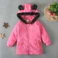 thumbnail image 1 of ATOGUTA Toddler Boys Down Jacket Fleece Hoodie Jacket with Sherpa Lining Pink, Size 12M-6, 1 of 6