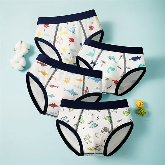 ATOGUTA Toddler Boys Underwear Cute Printed Soft Cotton Kids Toddler Briefs Underwear 4 Pack, Size 3T-8