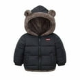 thumbnail image 1 of ATOGUTA Toddler Boys Winter Coat Hooded Winter Coat Puffer Down Jackets Windproof Fleece Lined Black, Size 2T-8, 1 of 5