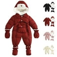 thumbnail image 1 of ATOGUTA Toddler Boys and Girls Snowsuits Ski Suits Winter Fleece Coats Jackets Hooded Jumpsuits Size 3M-2T, Red, 1 of 6