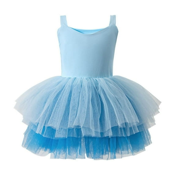 ATOGUTA Toddler Clothes for Girls Ballet Tutu Dress Straps Leotards Ballerina Outfit Dance Outfits for Kids Blue, 6M-3T