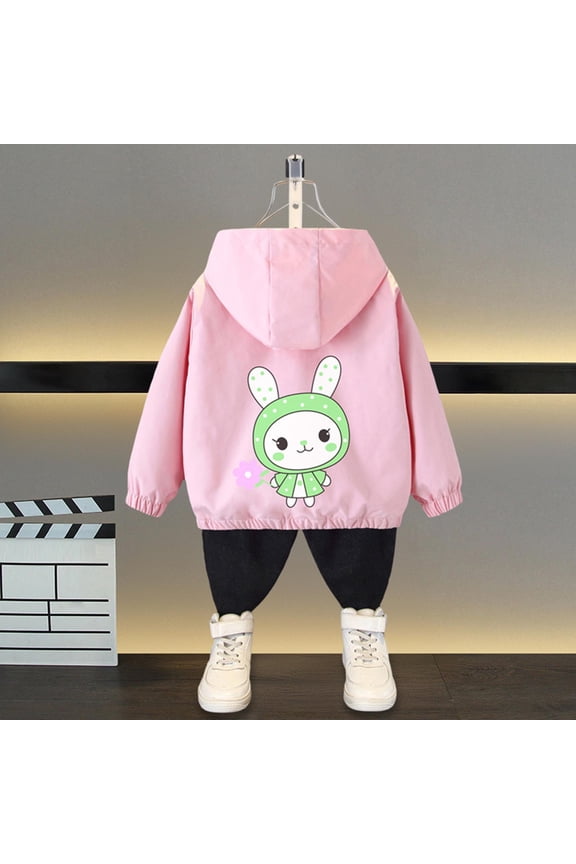 Toddler Coat Fall Zip Kids Hooded Windbreaker for Kids Light Outwear Pink, Kids Jackets 1T-11