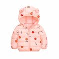 thumbnail image 1 of ATOGUTA Toddler Coat Light Puffer Padded Jacket Bear Hoods Toddler Outerwear Pink, Size 1T-6, 1 of 5