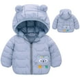 thumbnail image 1 of ATOGUTA Toddler Coats for Girls Fleece Down Jacket with Hood Winter Thick Warm Outerwear Gray, Size 12M-5T, 1 of 5