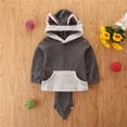 thumbnail image 1 of ATOGUTA Toddler Coats for Girls Winter Warm Fleece Pullover Hooded Sweater Top Gray, Size 0-4T, 1 of 6