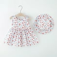 thumbnail image 1 of ATOGUTA Toddler Dresses Sleeveless Floral Princess Dress Hat Outfits Sky Blue, Sizes 1T-5T, 1 of 1