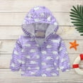 thumbnail image 1 of ATOGUTA Toddler Girl Coat Fashion Cute Cartoon Flowers Rabbit Pattern Windproof Jacket Hooded Coat Purple, Size 2T-8, 1 of 6