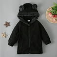 thumbnail image 1 of ATOGUTA Toddler Girl Coat Fleece Hoodie Jacket with Sherpa Lining Black, Size 12M-6, 1 of 6
