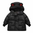 thumbnail image 1 of ATOGUTA Toddler Girl Coat Waterproof Fleece Lined Thick Down Coats Puffy Winter Jackets with Hood Black, Size 2T-8, 1 of 5