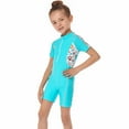 thumbnail image 1 of ATOGUTA Toddler Girl Swimsuit Printed Short Sleeve Swimsuit Surfing One-piece Swimsuit Blue, Sizes 3T-12, 1 of 5