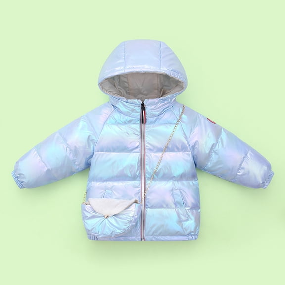ATOGUTA Toddler Girl Winter Coat Warm Winter Coat Windproof Rain Jacket Snow Coat Blue, Size 6M-6