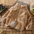 thumbnail image 1 of ATOGUTA Toddler Jackets Boys Long Sleeve Thicken Warm Fleece Full-Zip Mock Jacket Brown, Size 6M-12, 1 of 3